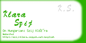 klara szij business card